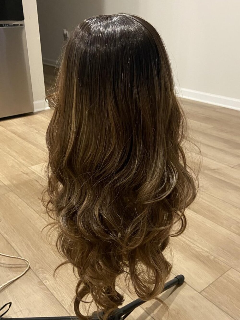 Women's Brown Highlight 13x4 Lace Front Wig 26in Body Wave Pre Plucked Free Part